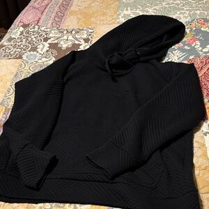 Black Textured Hoodie - XL
